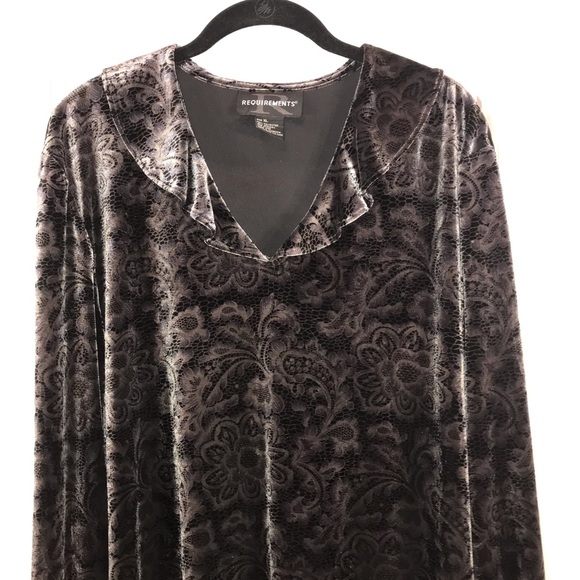 Vintage Plush Velour Floral Top - Picture 2 of 8